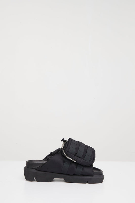 Sacai Pockets Slides in Black