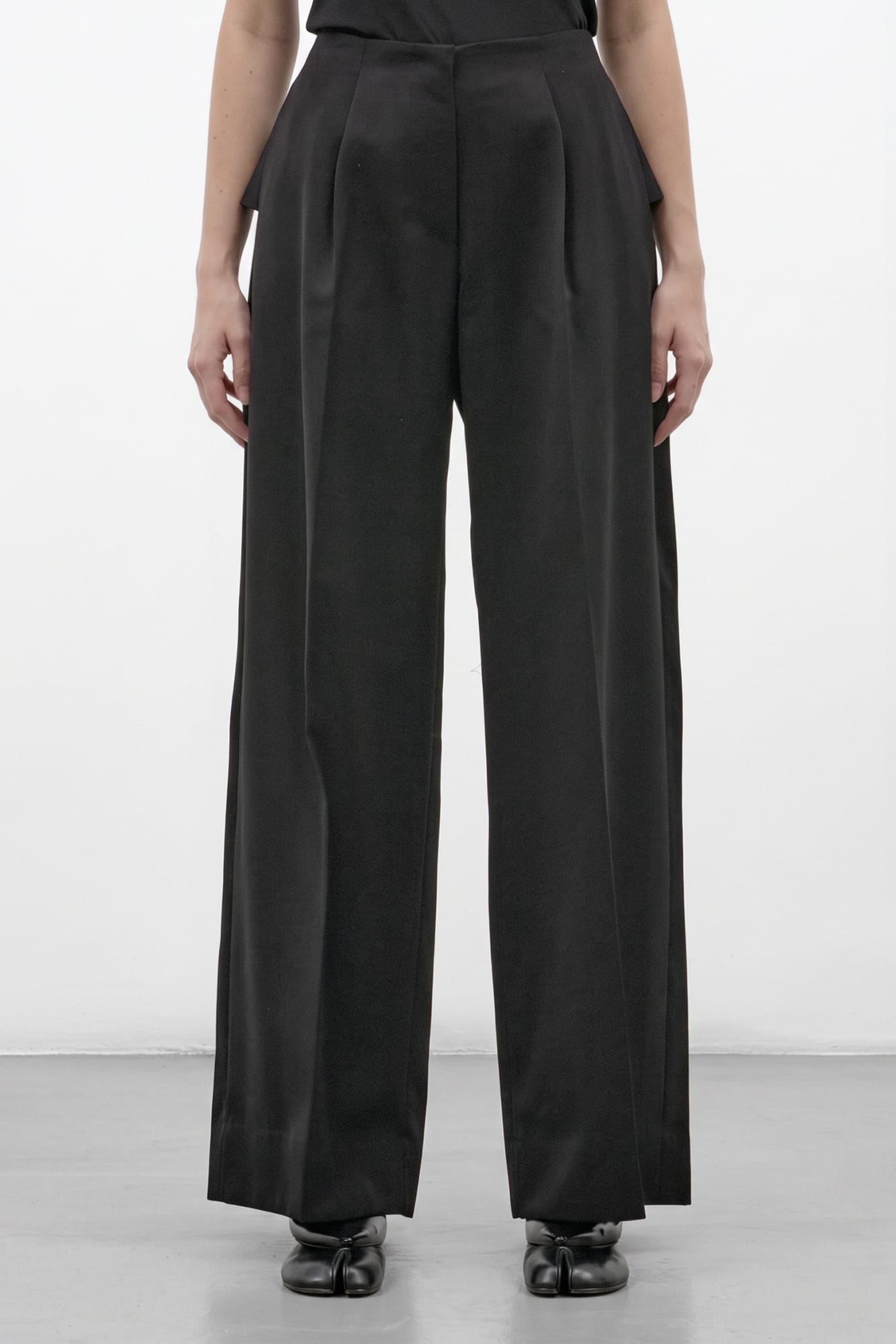 Simone Rocha 2023SS ウールリブパンツ S ブラック Simone Rocha Back Bow Wide Leg Trousers – Antidote Fashion and