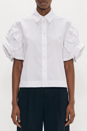 Simone Rocha Cropped Rose Puffy Sleeve Shirt SS26