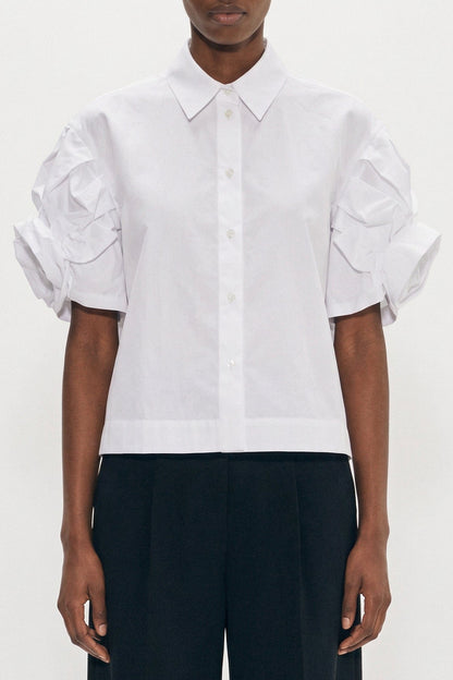 Simone Rocha Cropped Rose Puffy Sleeve Shirt SS26