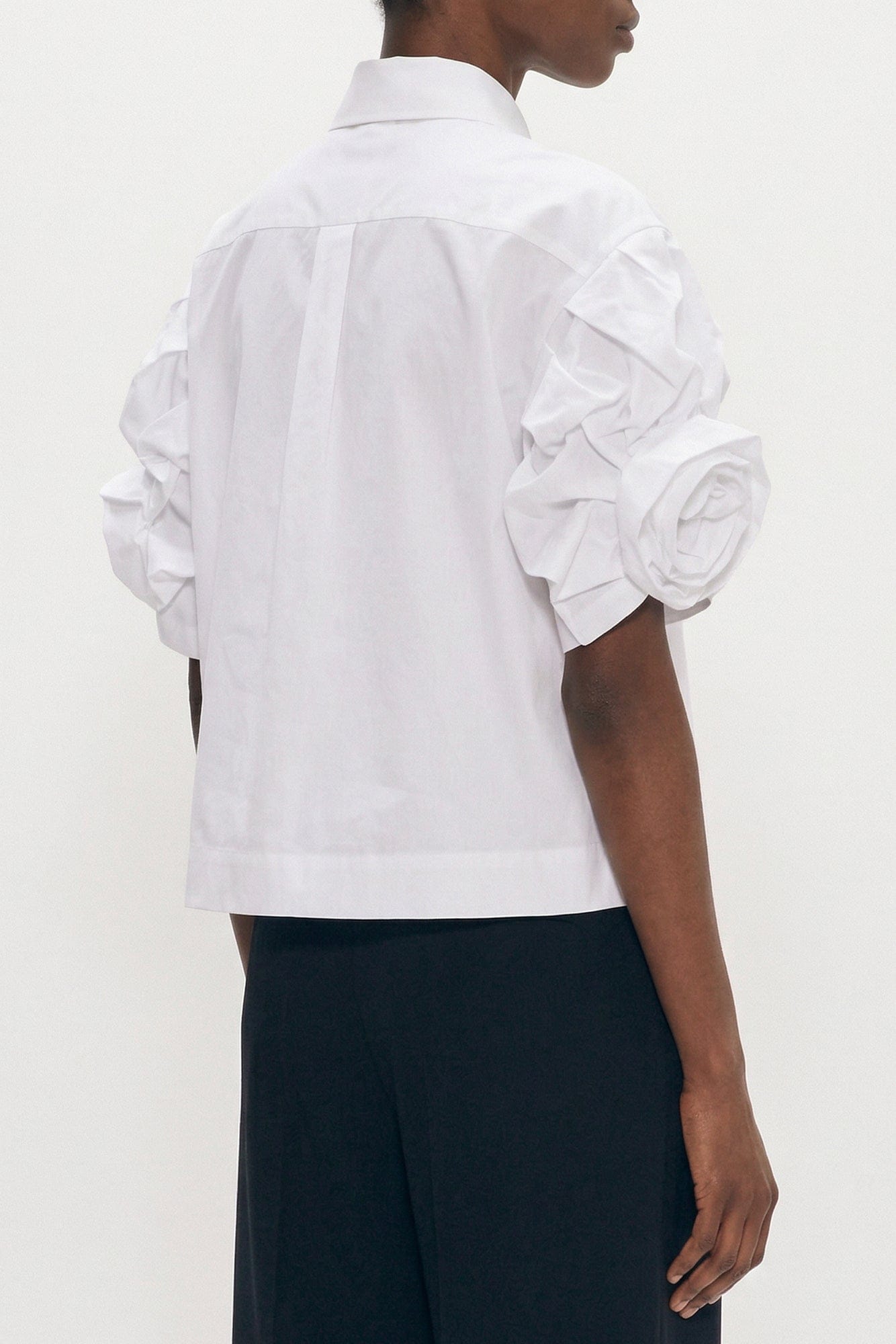 Simone Rocha Cropped Rose Puffy Sleeve Shirt SS26 – Antidote