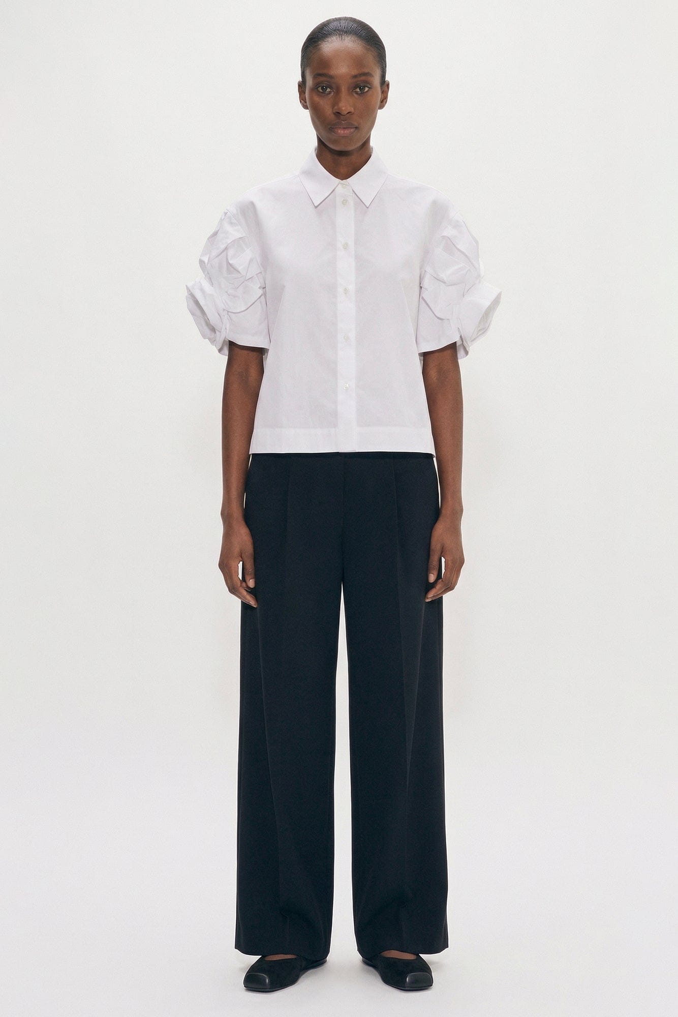 Simone Rocha Cropped Rose Puffy Sleeve Shirt SS26 – Antidote