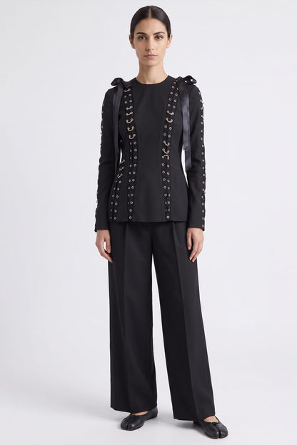 Simone Rocha Grommet Ring Sculpt Top full look