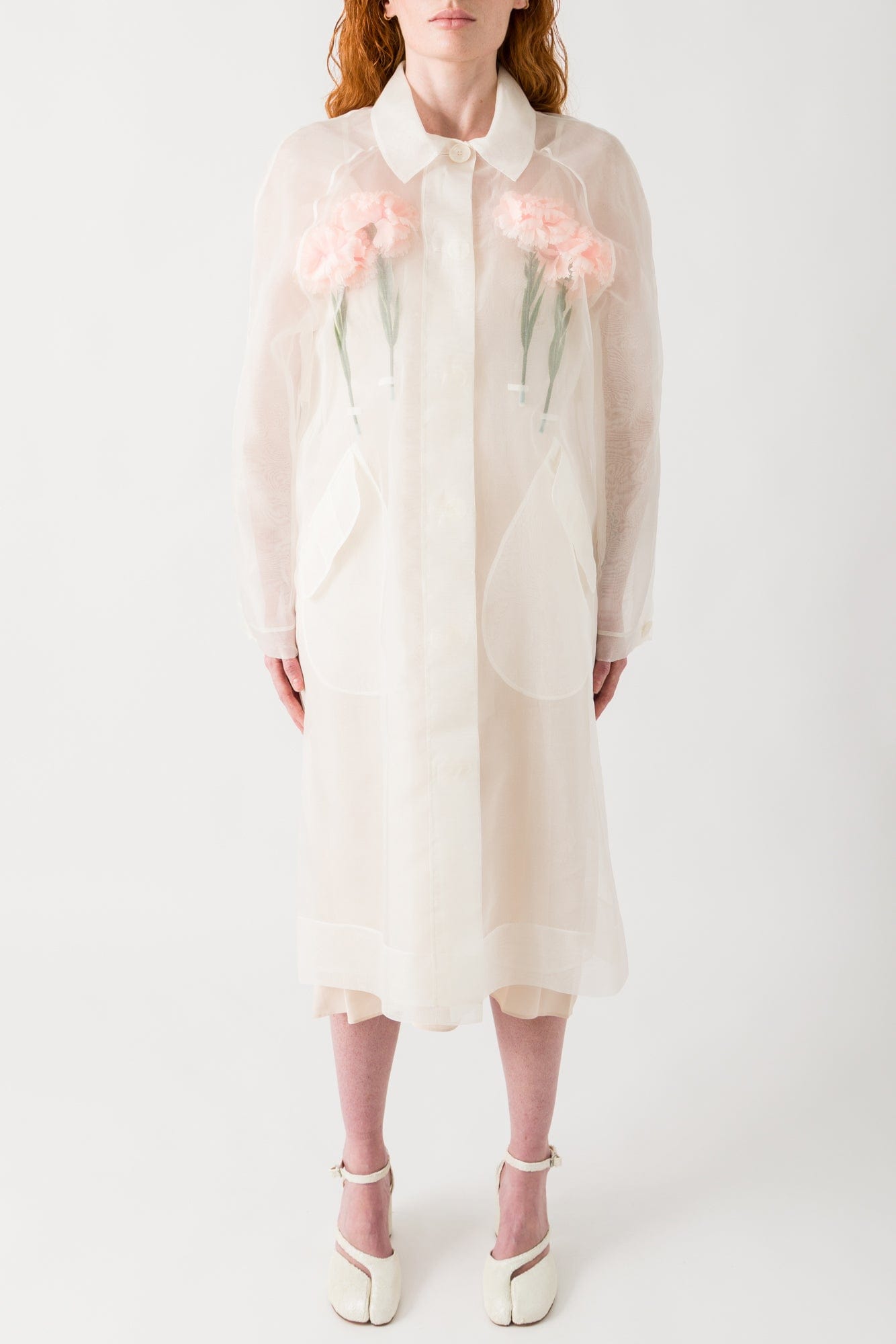 Simone Rocha Sheer Stuffed Carnation Car Coat