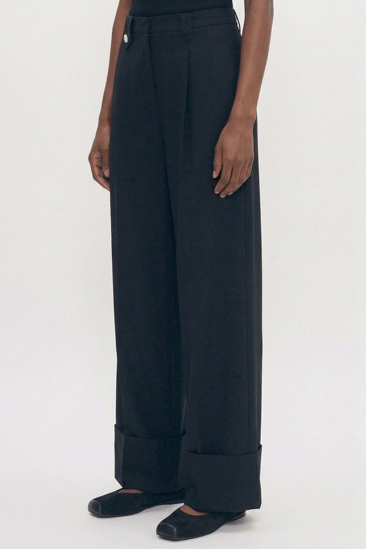 Simone Rocha Wide Leg Belt Loop Tab Trousers with Daisy SS26 side