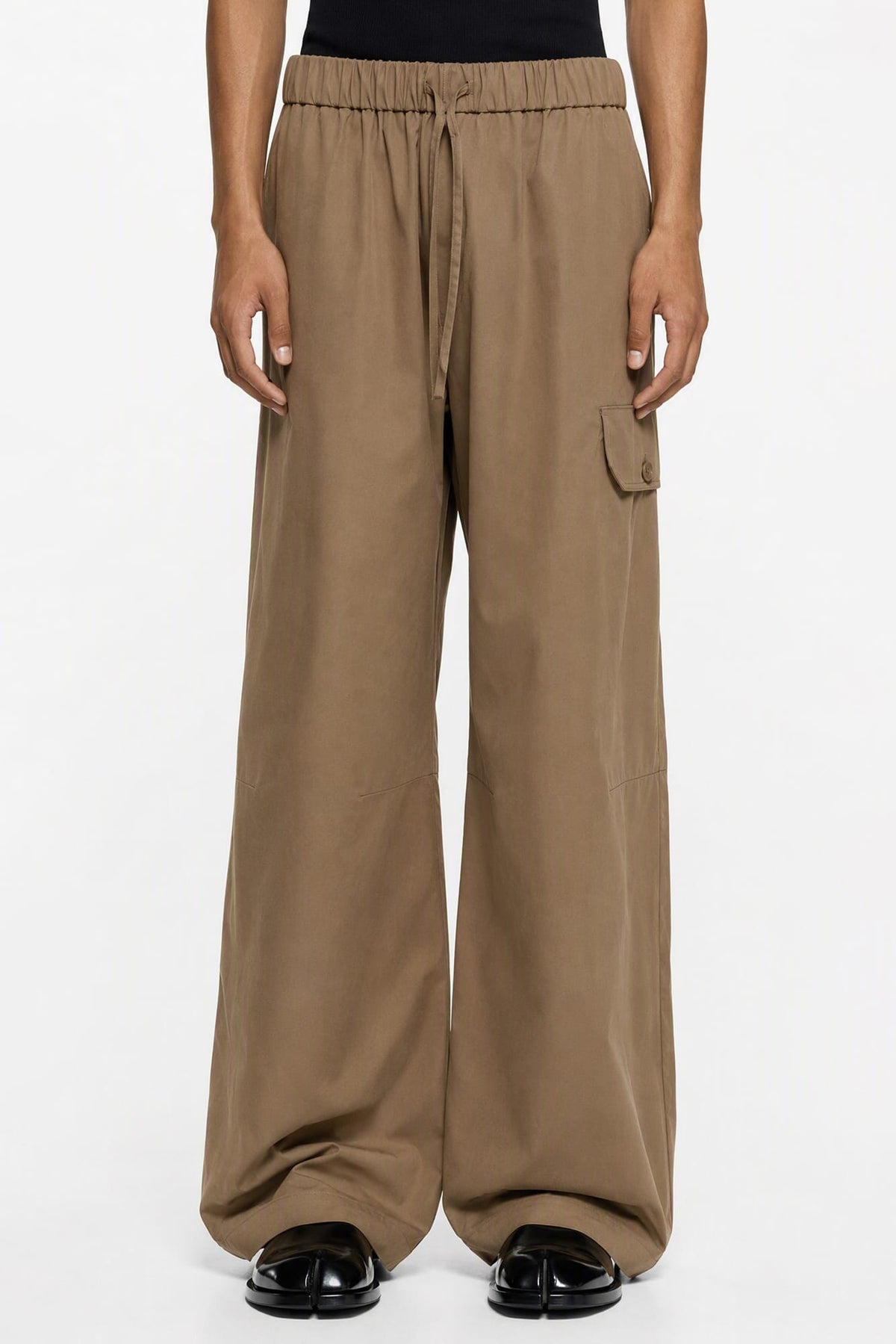 Simone Rocha Drawstring Cargo Knee Pleat Trousers
