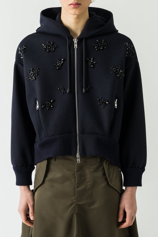 Simone Rocha Hooded Embroidered Bomber Jacket