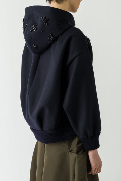 Simone Rocha Hooded Embroidered Bomber Jacket back