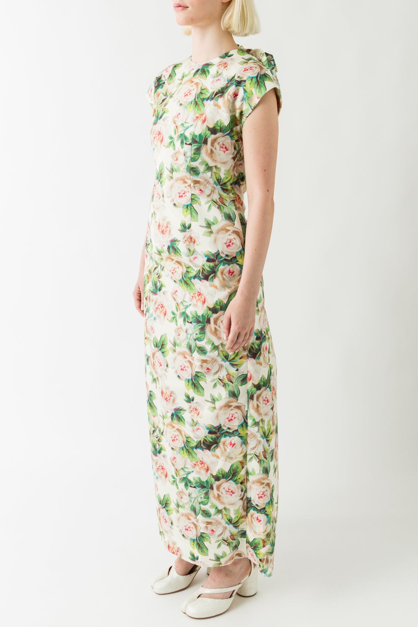 Simone Rocha Ruched Floral Detailed Dress In Rose