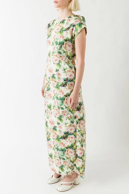 Simone Rocha Ruched Floral Detailed Dress In Rose side