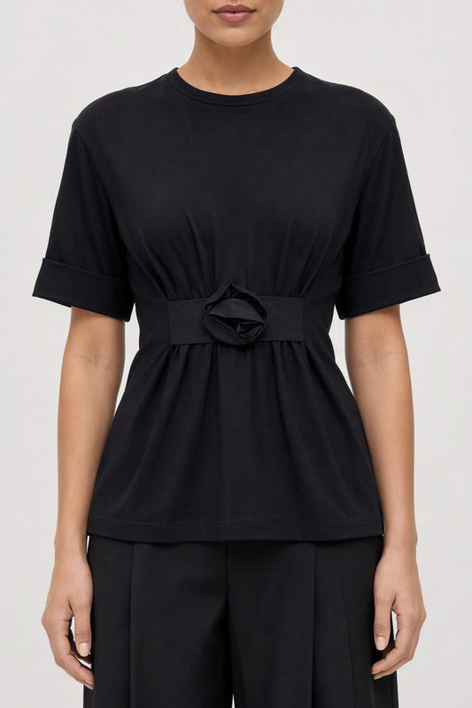 Simone Rocha Gathered Rose Wire Boy T-shirt