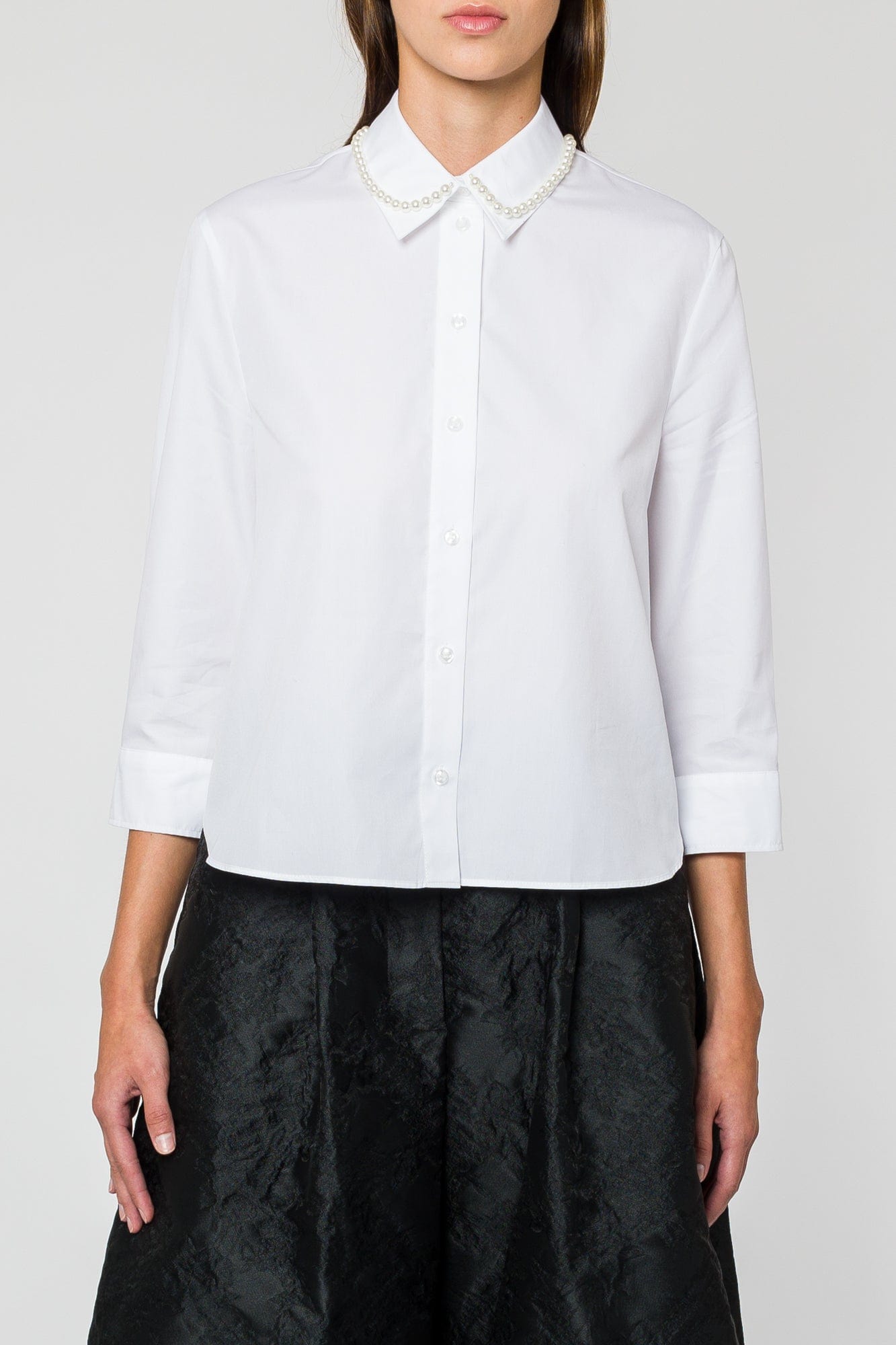 Simone Rocha Cropped Masculine Shirt With Embroidery – Antidote 