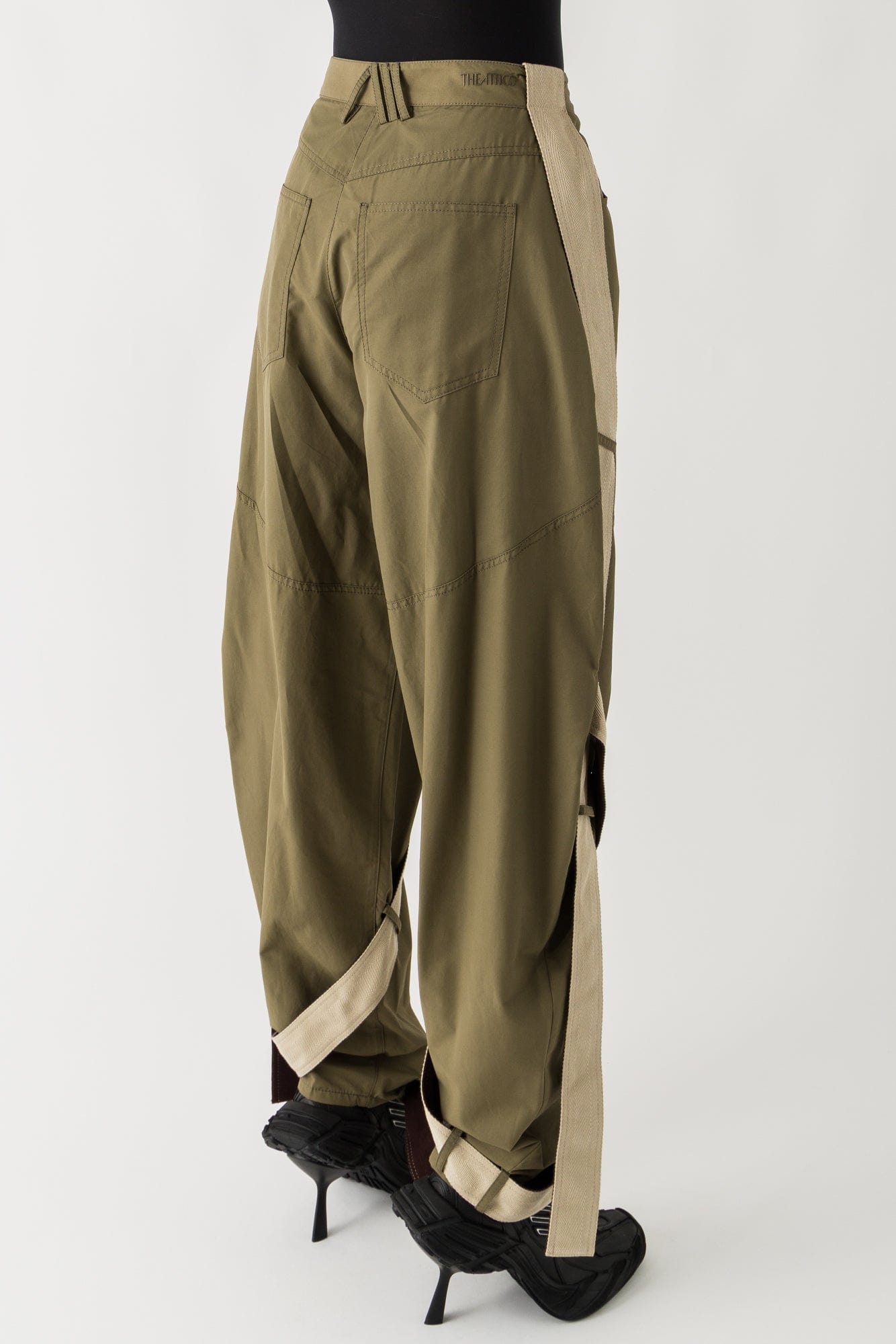 The Attico Canvas Parachute Pants In Military Green