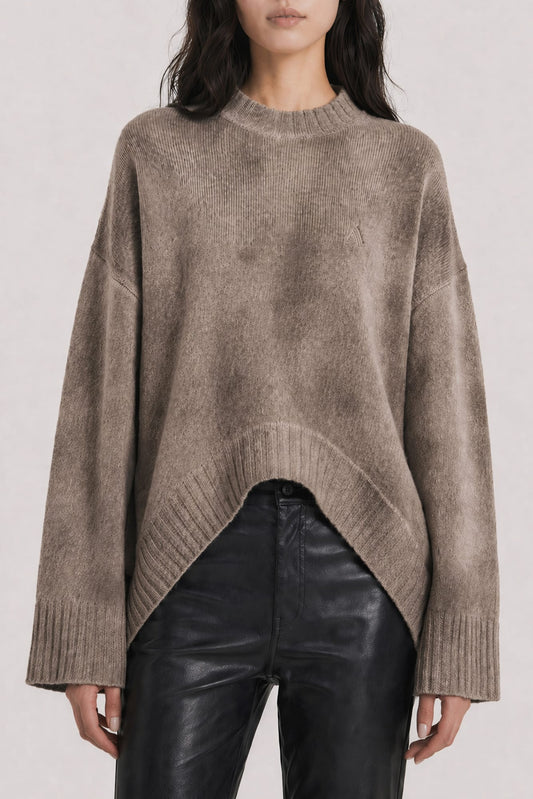 The Attico Laminated Cashmere Wool Knit in Taupe