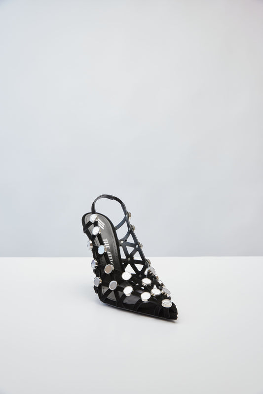 The Attico Grid Slingback side angle