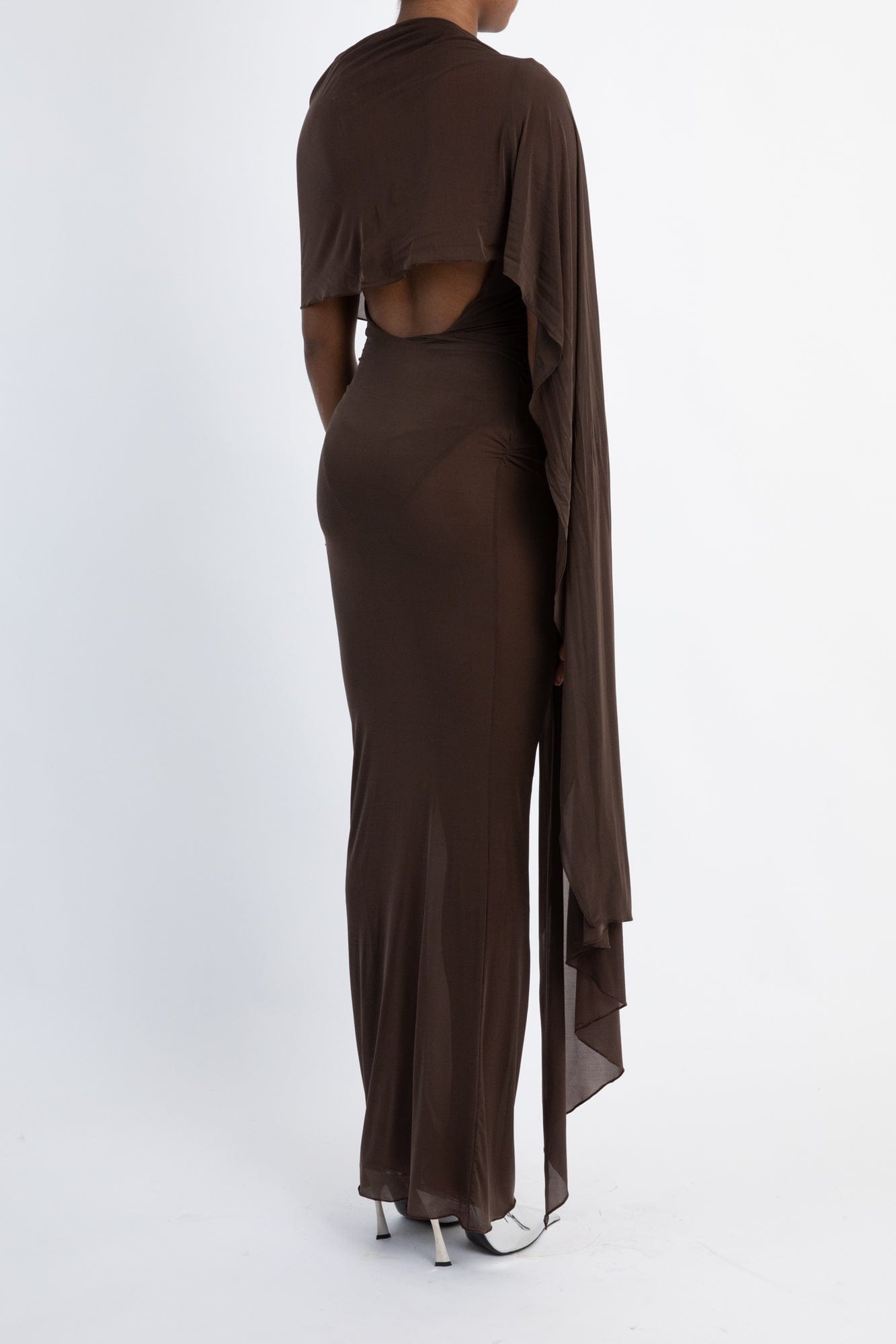 the attico brown dress Attico Ruched Mini Shirt Dress