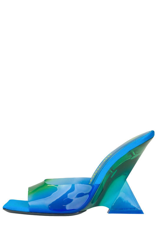 The Attico Cheope Mule 105mm in Degrade Blue