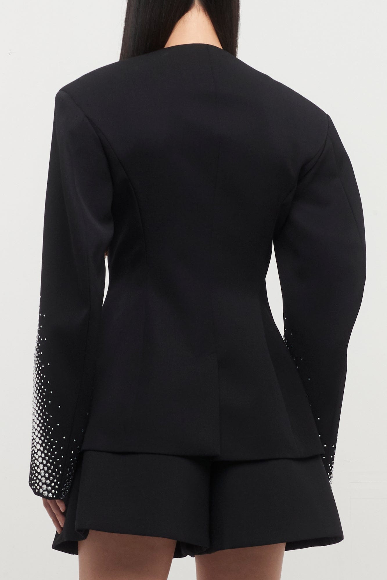 The Attico Gabardine Blazer in Black and Silver back