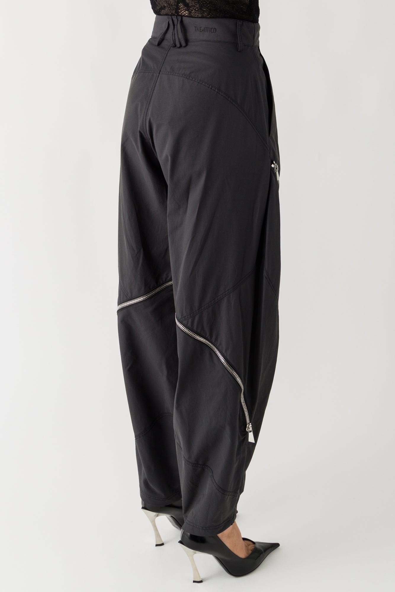 The Attico Canvas Parachute Pant In Dark Grey
