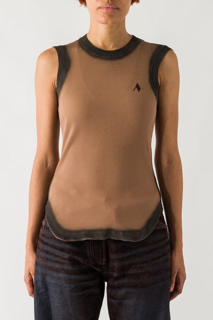 The Attico Jersey Rib Tank in Faded Terracotta