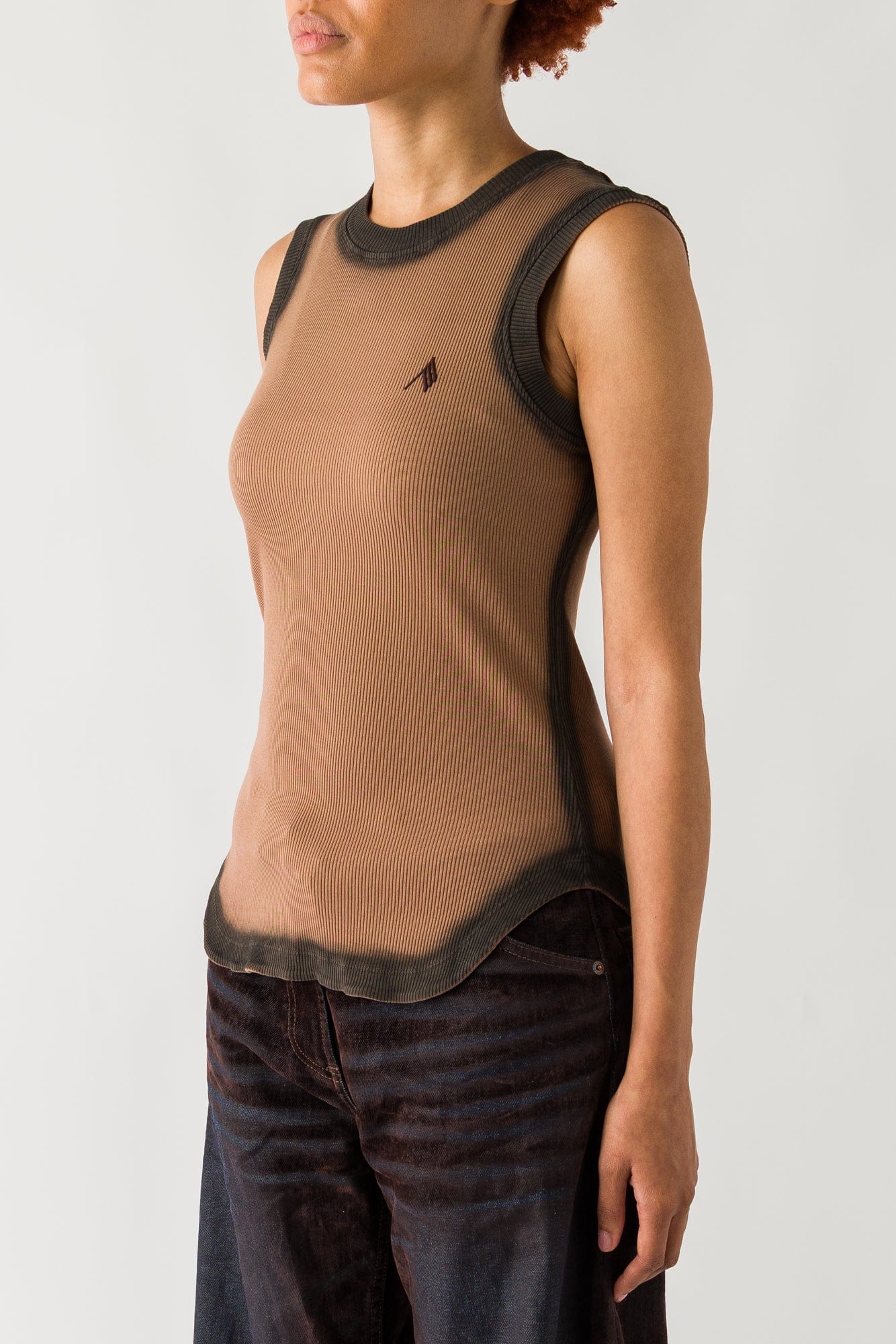 The Attico Jersey Rib Tank in Faded Terracotta