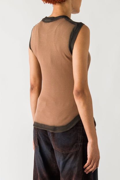 The Attico Jersey Rib Tank in Faded Terracotta back