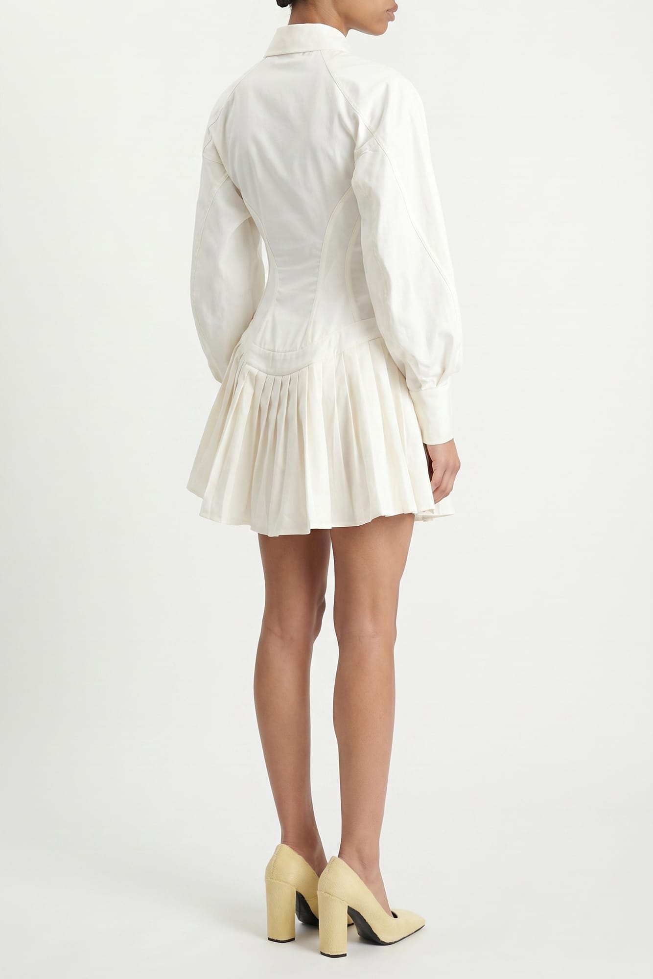 Tolu Coker Contour Bustier Pleated Shirt Dress back