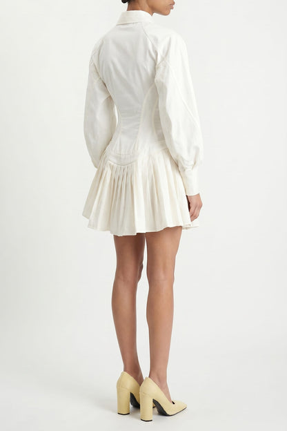 Tolu Coker Contour Bustier Pleated Shirt Dress back