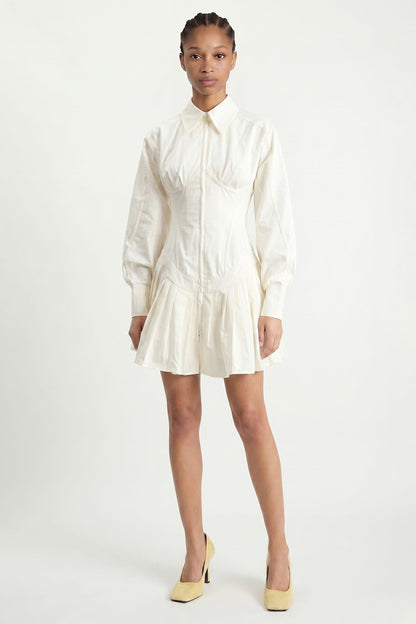 Tolu Coker Contour Bustier Pleated Shirt Dress full look