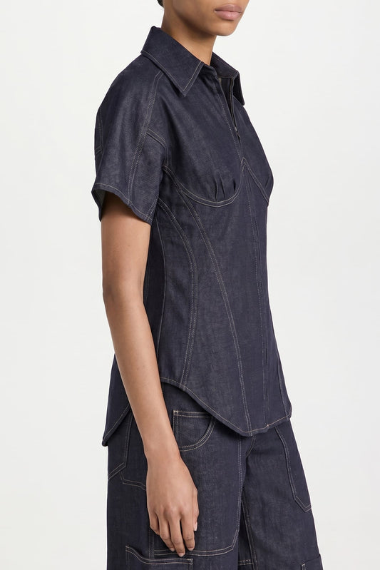 Tolu Coker Panelled Contoured Bustier Blouse SS26 side