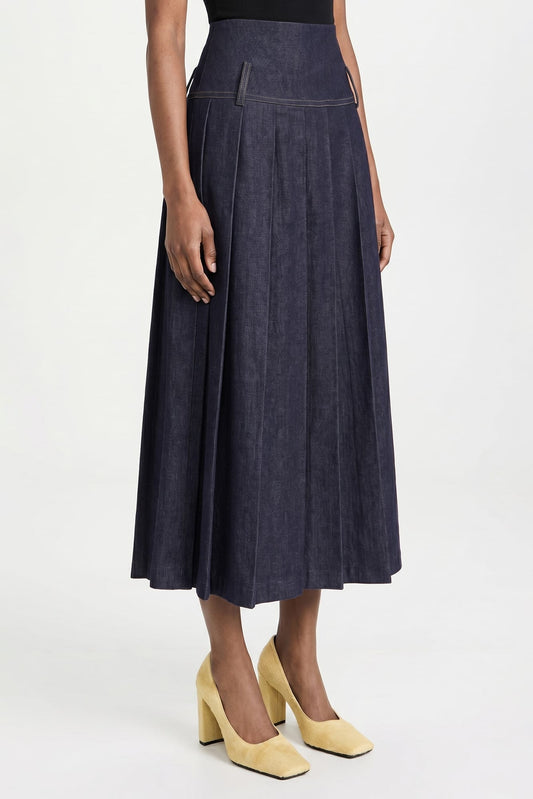 Tolu Coker Pleated Drop Waist Maxi Skirt SS26 side