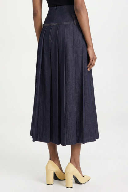 Tolu Coker Pleated Drop Waist Maxi Skirt SS26 back