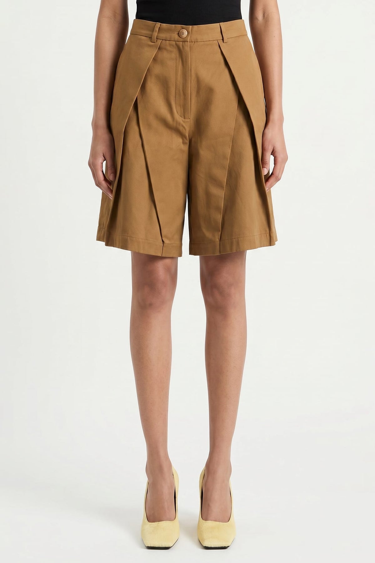 Tolu Coker Twill Pleated Shorts