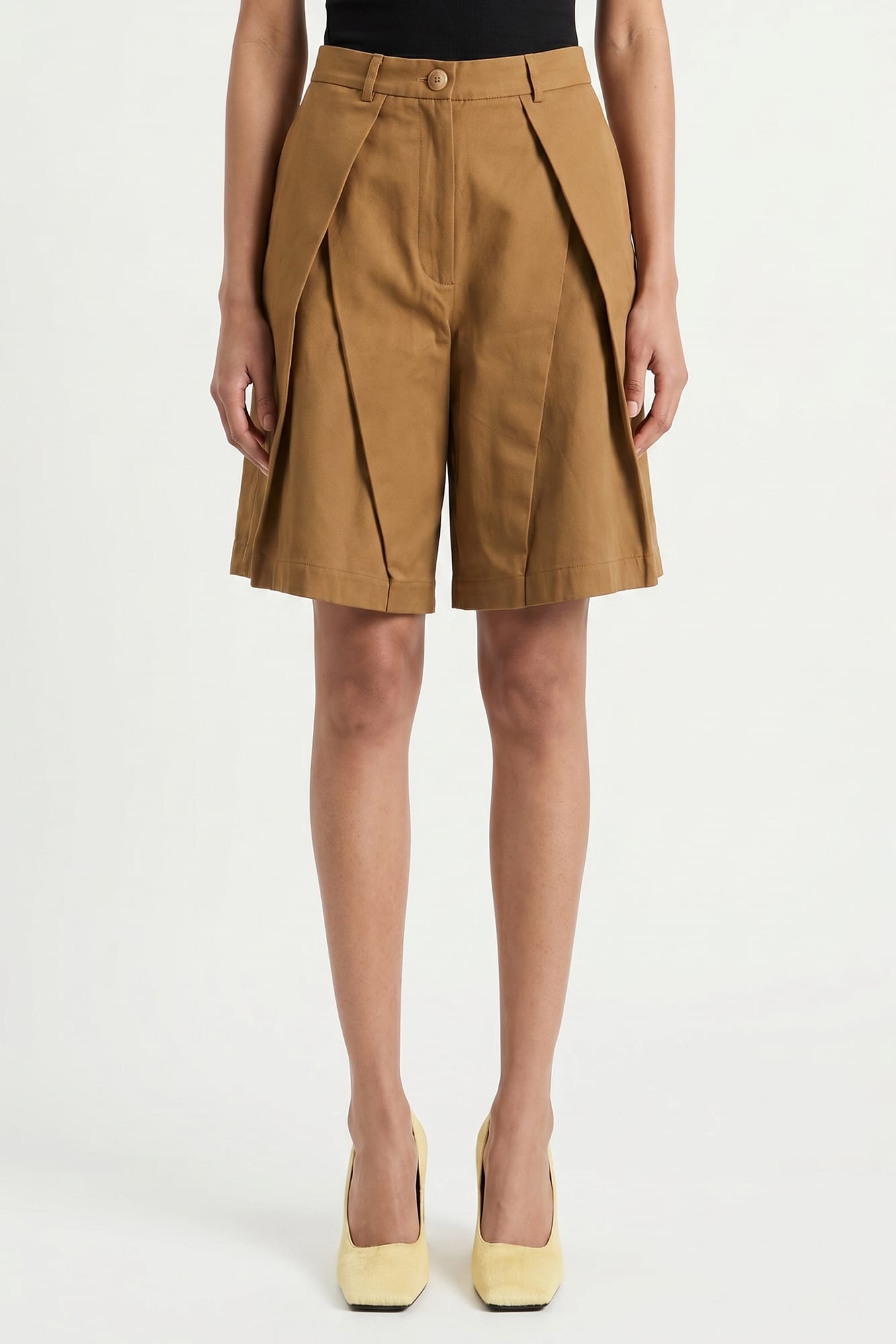 Tolu Coker Twill Pleated Shorts
