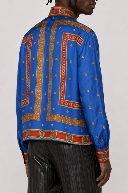Versace Ring Master Silk Twill Shirt back