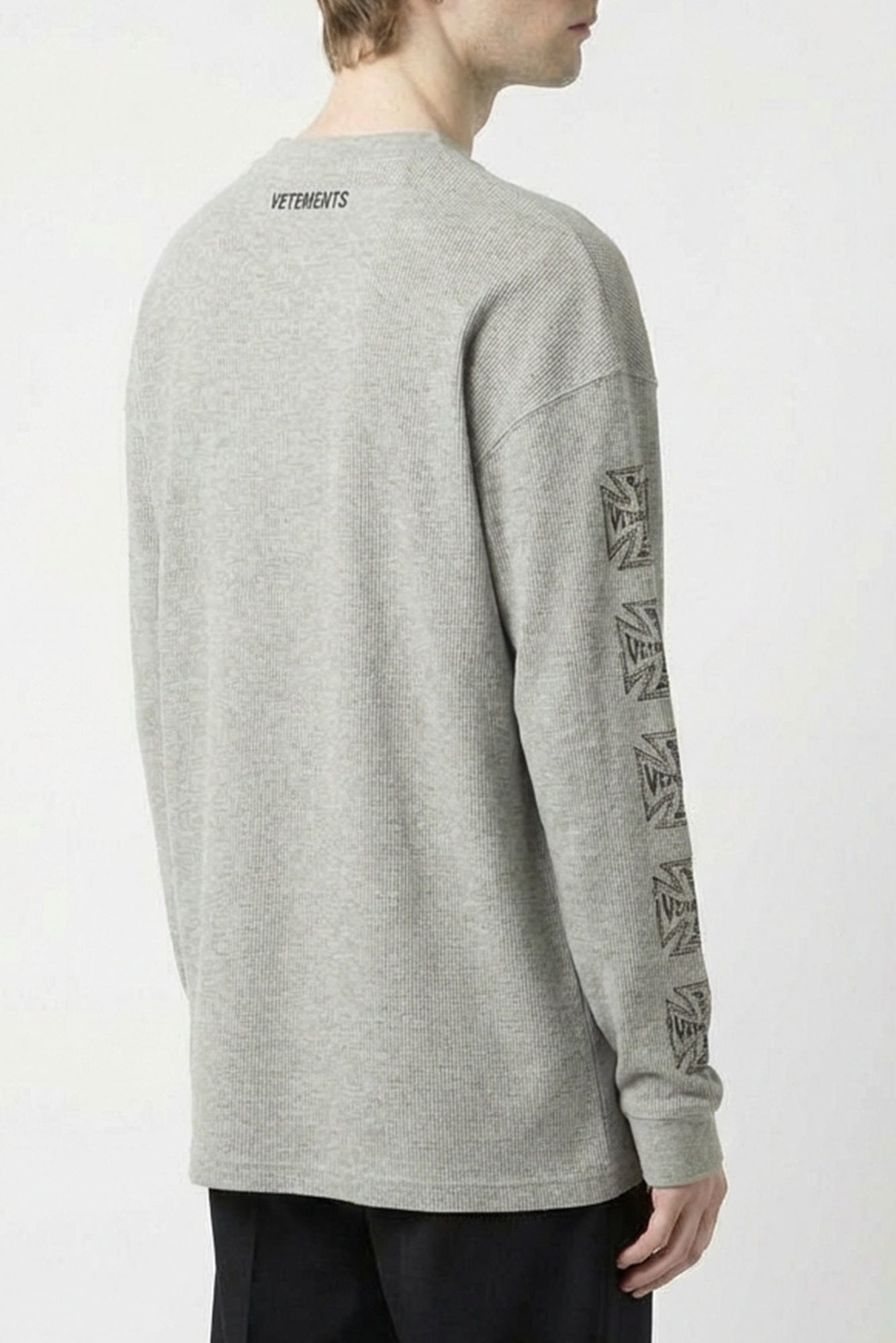 Vetements Biker Cross Waffle Long Sleeve in Grey back