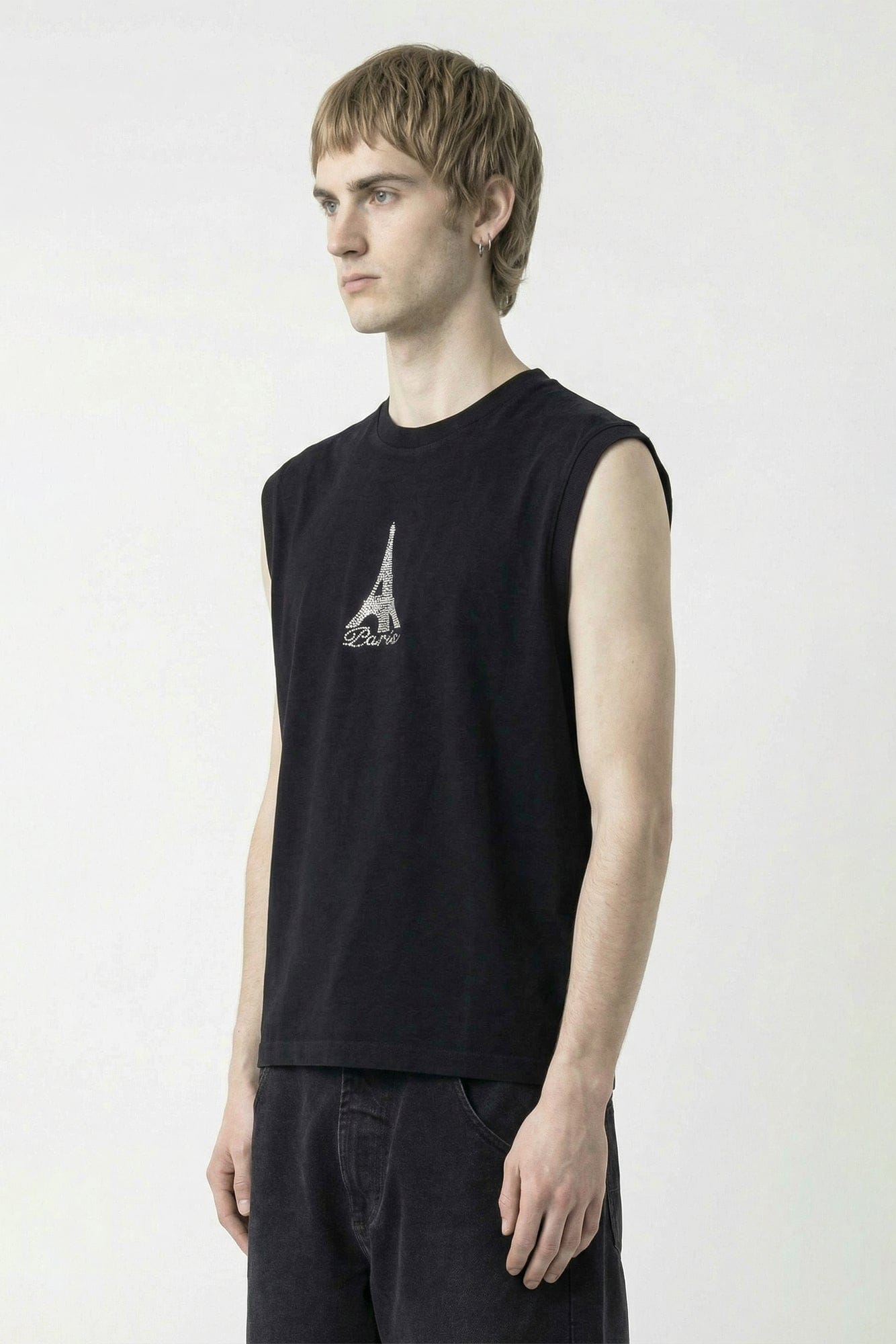 Vetements Crystal Paris Sleeveless T-Shirt in Black side