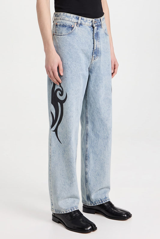 Vetements Graffiti Tribal Baggy Jeans side