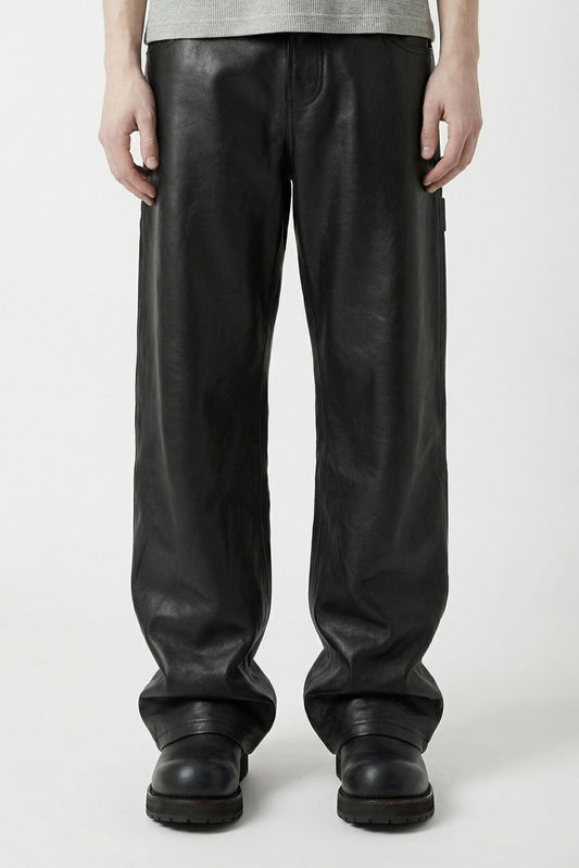 Vetements Leather Hip-Hop Pants in Black