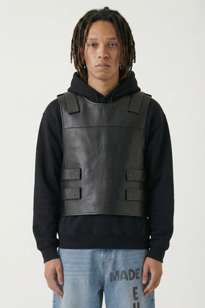 Vetements Leather Velcro Vest in Black