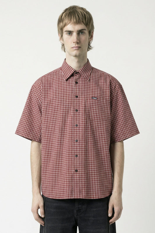 Vetements Short Sleeve Shirt in Red Check