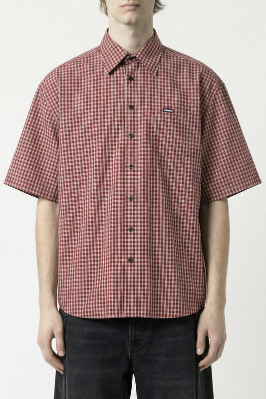 Vetements Short Sleeve Shirt in Red Check