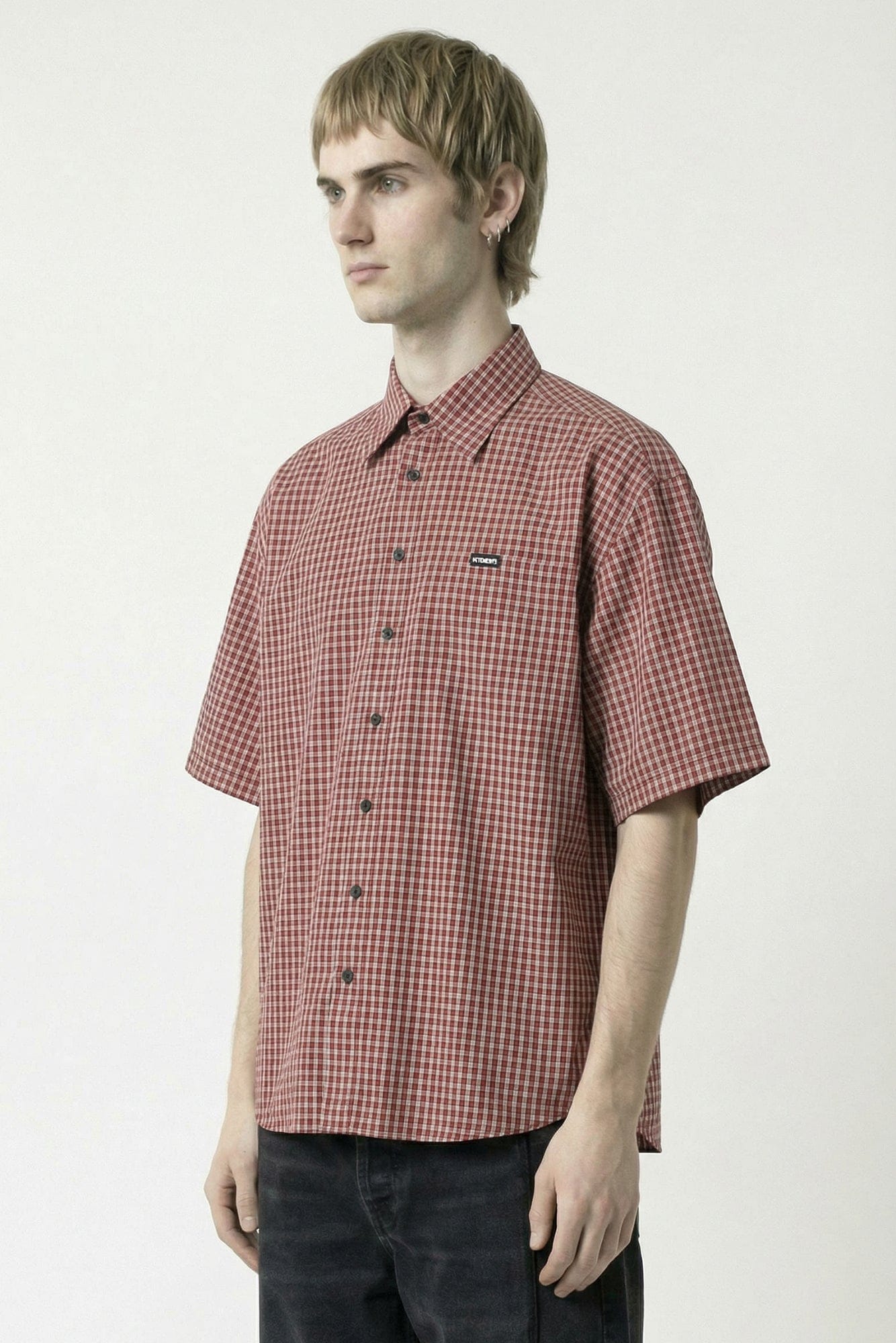 Vetements Short Sleeve Shirt in Red Check