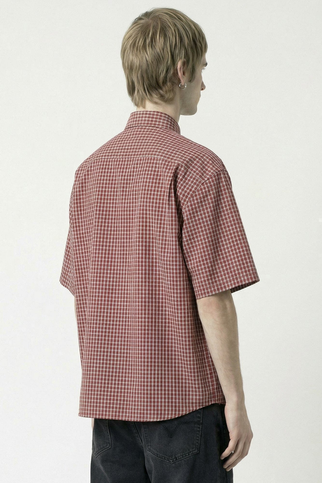 Vetements Short Sleeve Shirt in Red Check back