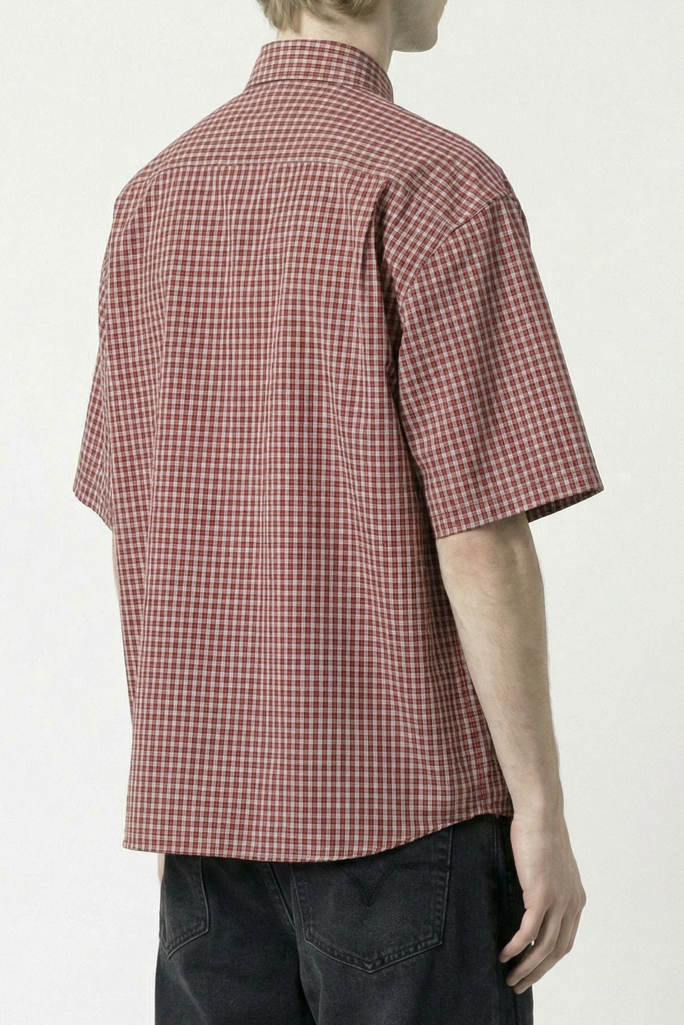 Vetements Short Sleeve Shirt in Red Check back