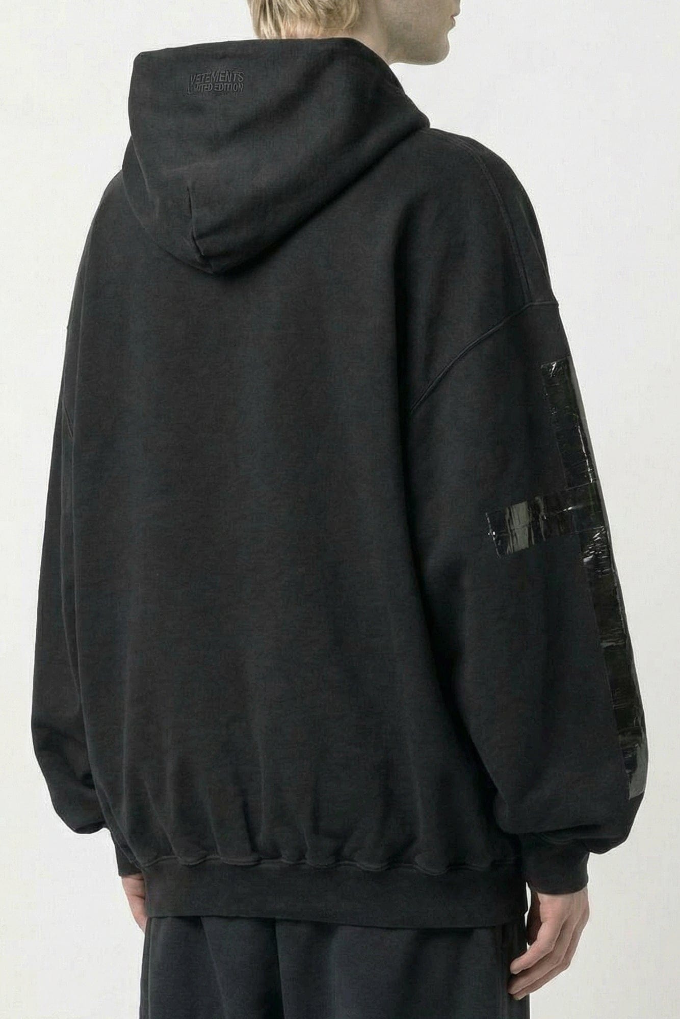Vetements Taped Zip-Up Hoodie in Black back