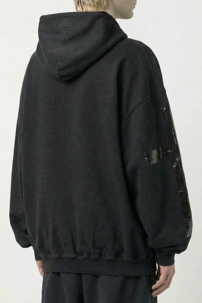 Vetements Taped Zip-Up Hoodie in Black back