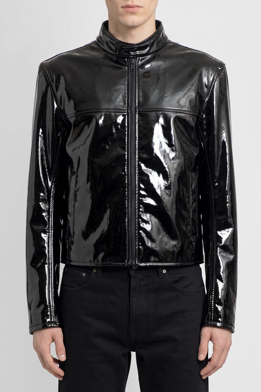 Vetements Boxy Moto Shiny Leather Jacket