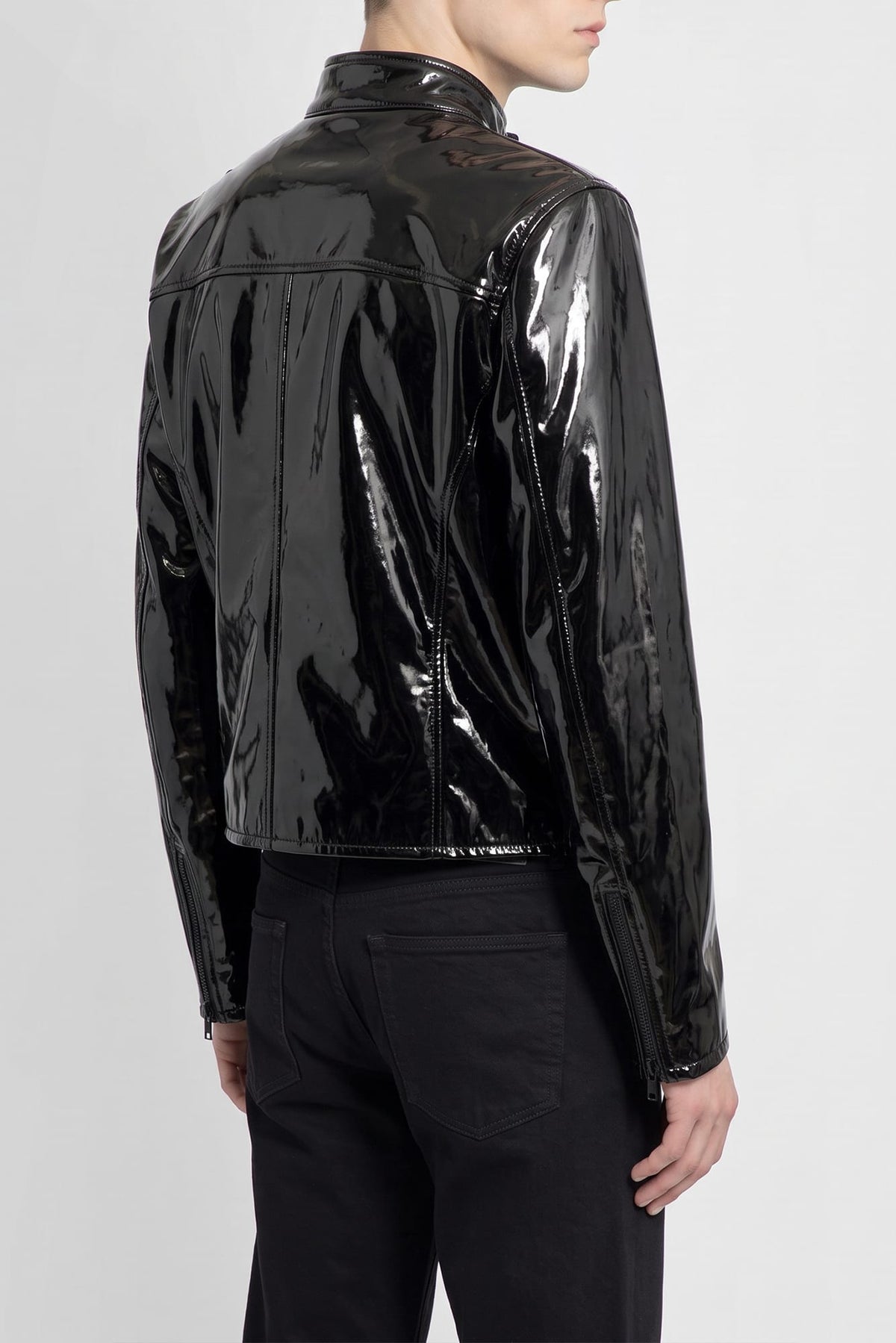 Vetements Boxy Moto Shiny Leather Jacket