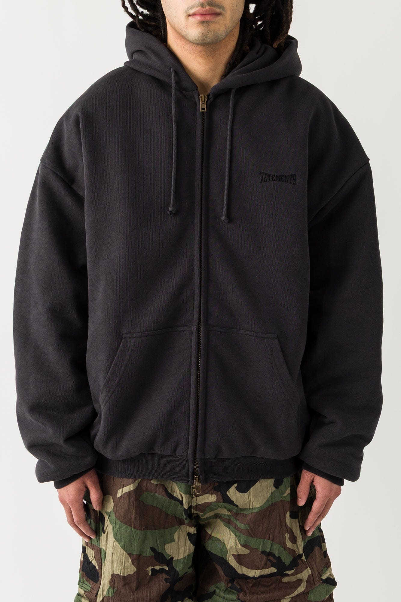 Vetements Puffed Oversized Zip Up Hoodie